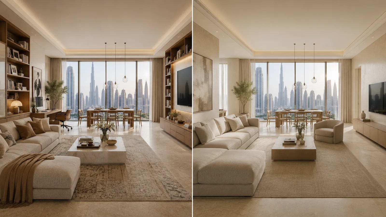 Comparison between a personalised home and a furnished rental apartment